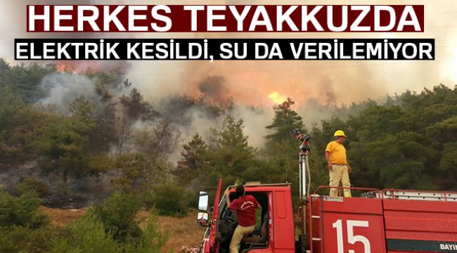 İzmir&#039;de yangın nedeniyle 5 ilçede sular kesildi, elektrik de verilemiyor
