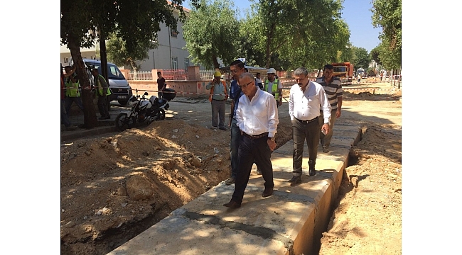 Başkan Kayda yağmur suyu hatlarını inceledi