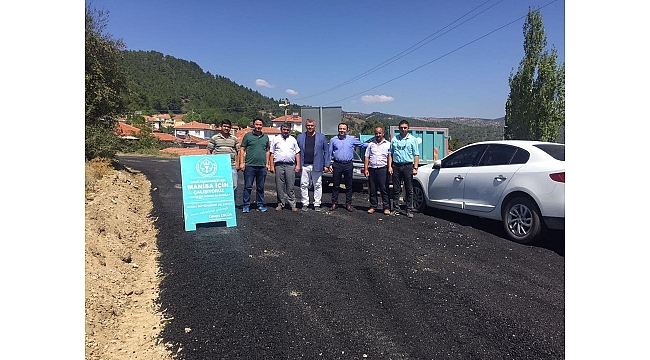 Genişletilen yolda asfalt çalışması yapıldı