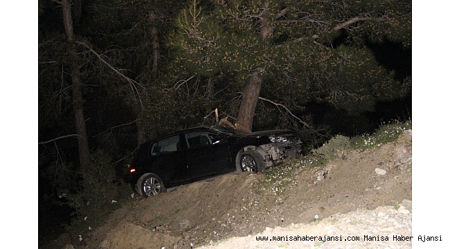 Uçuruma yuvarlanan otomobildeki 2 kişiyi ağaç kurtardı