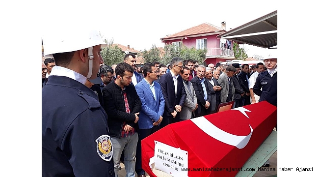 Kalp krizinden ölen genç polis memuru son yolculuğuna uğurlandı