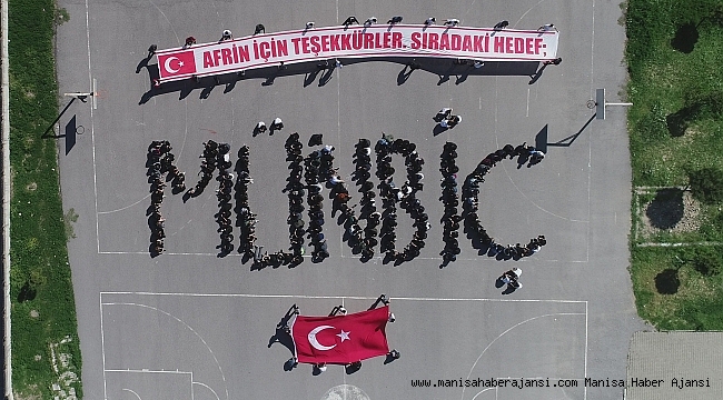 Öğrenciler bedenleriyle Münbiç yazdı