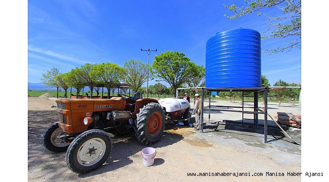 Saruhanlı Belediyesinden çiftçiye ilaç suyu desteği