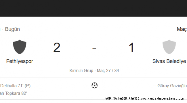 Fethiyespor: 2 Sivas Belediyespor: 1