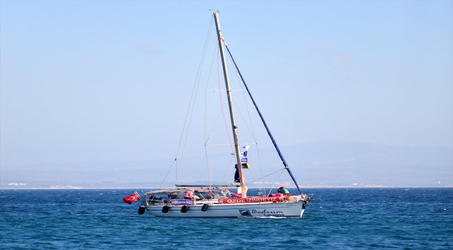 Yelkenci kadınlar Bozcaada'ya ulaştı