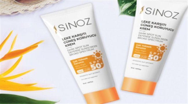 Sinoz güneş bakım ürünleri ile lekesiz bir yaz