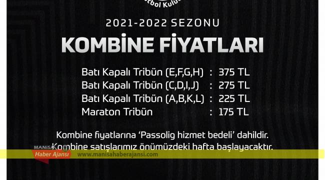 Kombine fiyatlarımız belli oldu