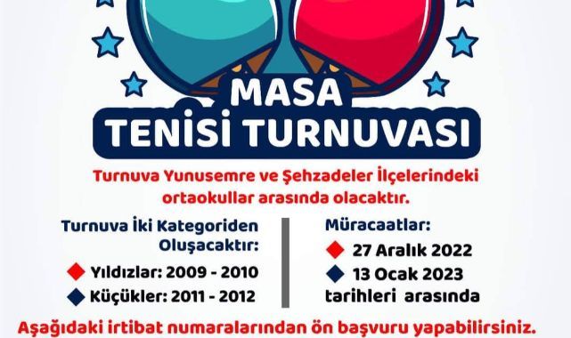 MANİSA İL MÜFTÜLÜĞÜ GENÇLİK KOORDİNATÖRLÜĞÜ MASA TENİSİ TURNUVASI DÜZENLİYOR