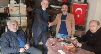 CHP  adayı Semih Balaban İş İnsanı İsmail Çakmak'ı ziyaret etti