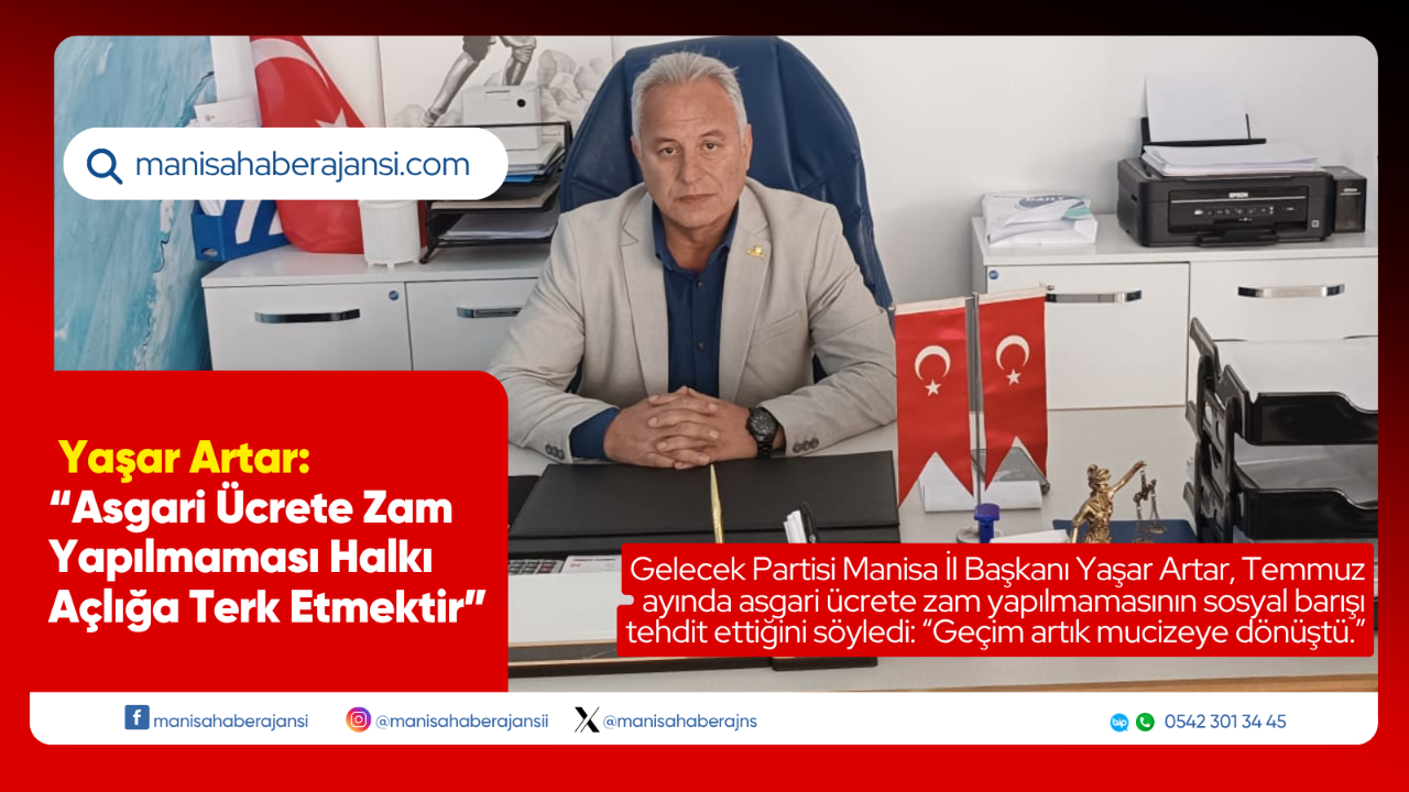 Artar: “Asgari Ücrete Zam Yapılmaması Halkı Açlığa Terk Etmektir”