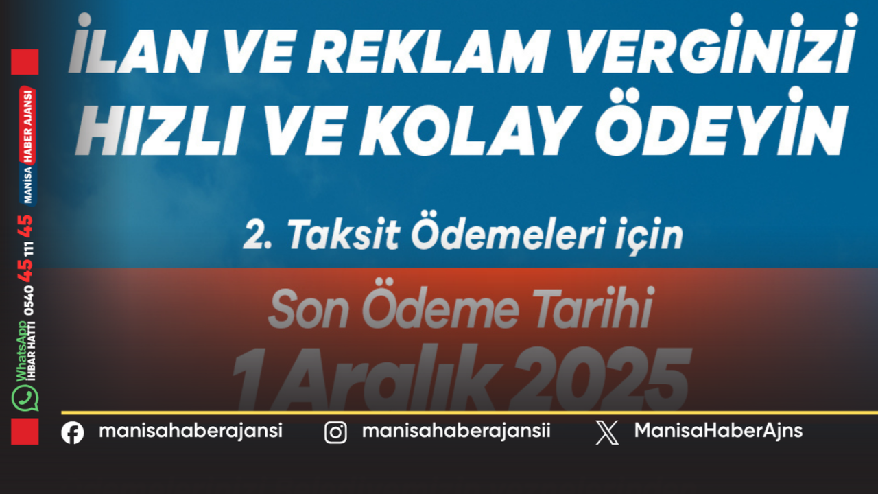 İlan ve Reklam Vergisi 2. Taksit Ödemelerinde Son Gün 1 Aralık
