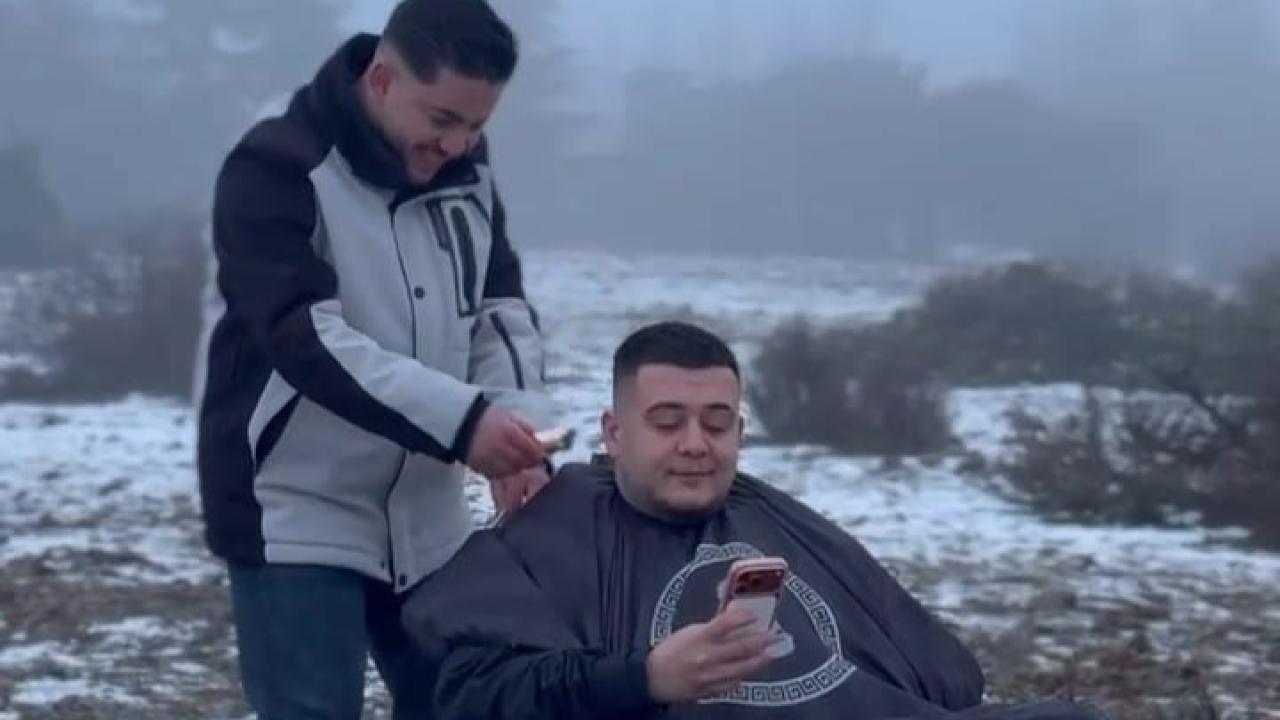 Spil Dağı zirvesinde dondurucu traş: -15 derecede tanıtım