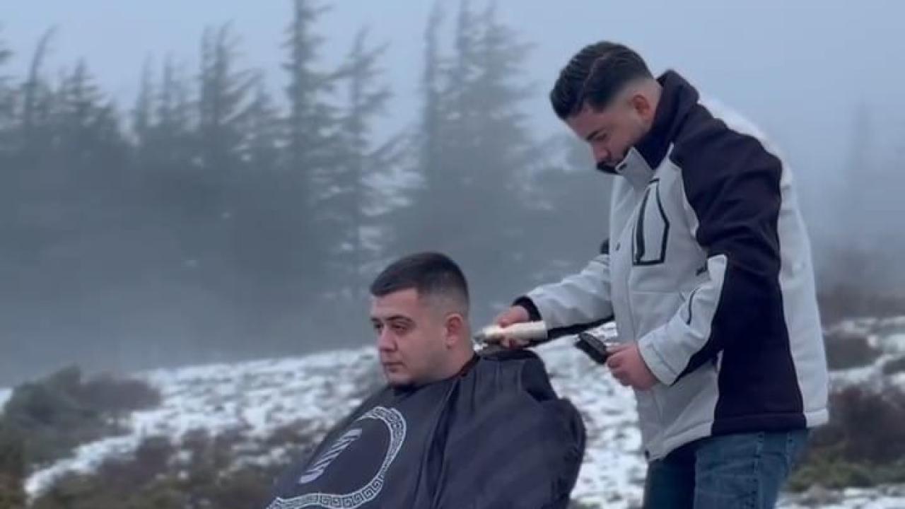 Spil Dağı zirvesinde dondurucu traş: -15 derecede tanıtım